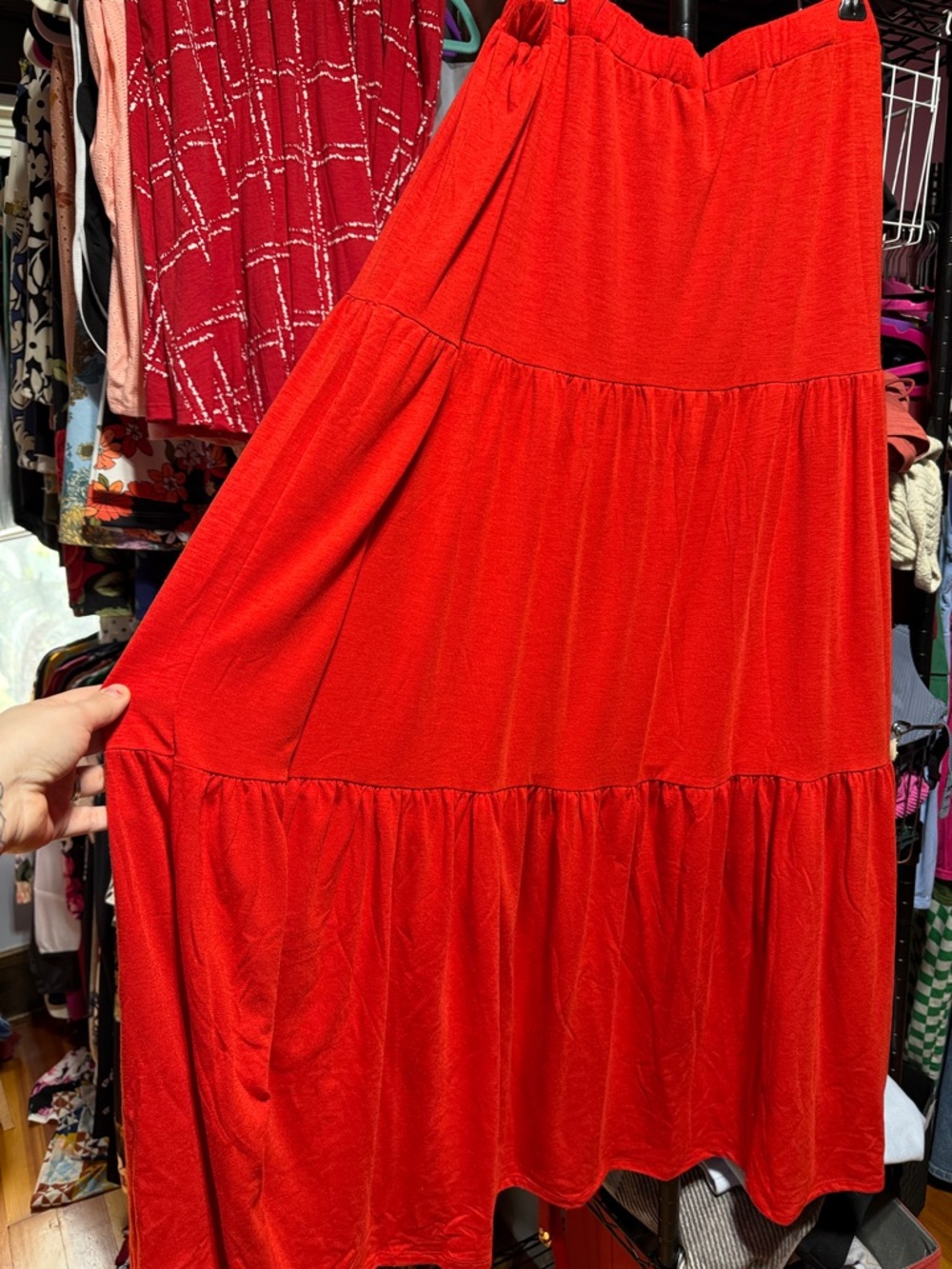 Lularoe large poppy skirt nwt